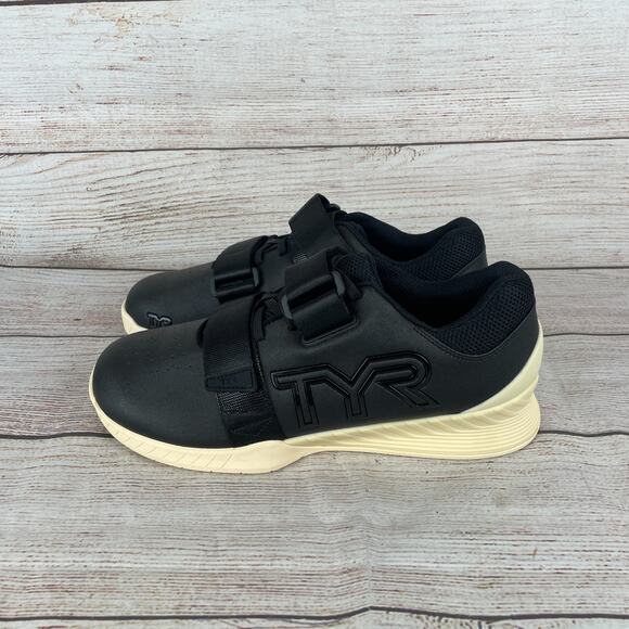 TYR L-1 Lifter Unisex M 9.5 W 11 Powerlifting Shoes Cream Black - Picture 6 of 9